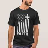 American Flag Cross Usa Patriotism & Faith Christi T-shirt (Voorkant)