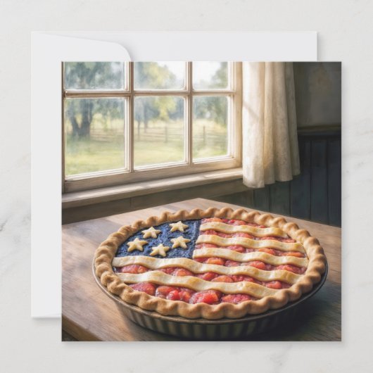 American Flag Crust On Homemade Pie Kaart (Voorkant)