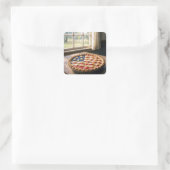 American Flag Crust On Homemade Pie Vierkante Sticker (Tas)