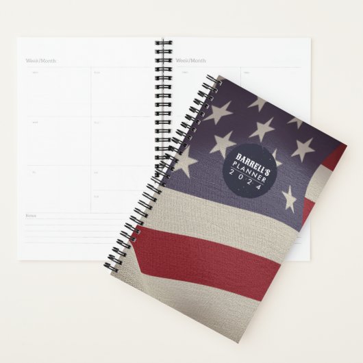 American Flag Custom Eenjarige Weekplanner Planner (Display)