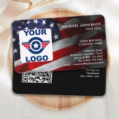 American Flag Custom Logo QR Code Patriotic Visitekaartje