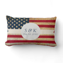 American Flag Custom Monogram Weddenschap Date Pil