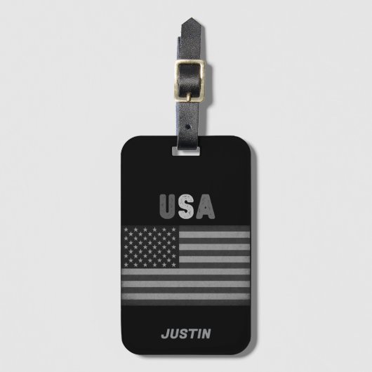American Flag Custom Name Bagagelabel (Voorkant (verticaal))