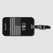 American Flag Custom Name Bagagelabel (Voorkant (horizontaal))