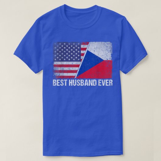 American Flag & Czech Republic Flag Best Husband E T-shirt (Design voorkant)