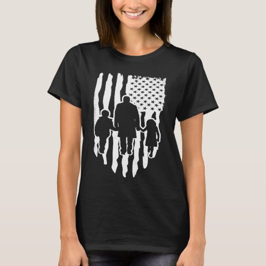 American Flag Dad Cool Father's Day T-shirt (Voorkant)