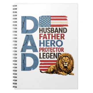 American Flag Dad Lion Patriotic Notitieboek