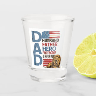 American flag Dad Lion Patriotic Shot glass Glas