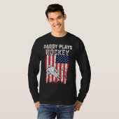 American Flag Daddy Hockey USA Patriotic 4th Of Ju T-shirt (Voorkant volledig)