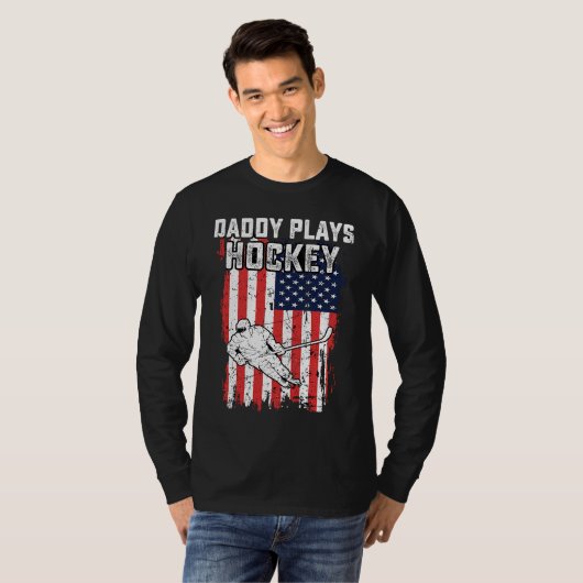 American Flag Daddy Hockey USA Patriotic 4th Of Ju T-shirt (Voorkant volledig)