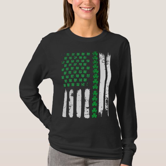American Flag DayShamrock USA Flag St Patick s day T-shirt (Voorkant)