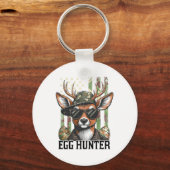 American Flag Deer en Camo Pet Egg Hunter Retro E Sleutelhanger (Voorkant)
