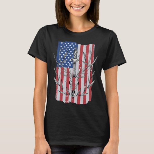 American Flag Deer Hunting T-shirt (Voorkant)