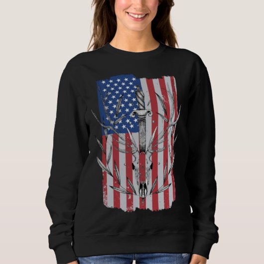 American Flag Deer Hunting Trui (Voorkant)