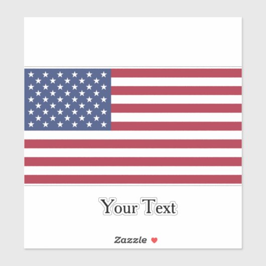 American Flag Design Contour Sticker (Vel)