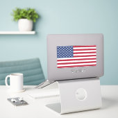 American Flag Design Contour Sticker (Laptop op bureau)