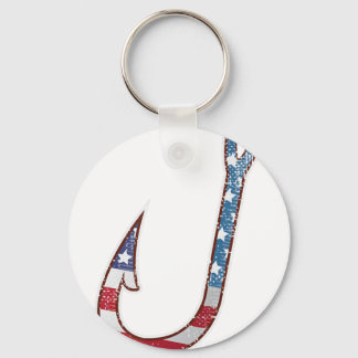 American Flag Design Fish Hook, 4 juli Fisher Sleutelhanger