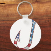 American Flag Design Fish Hook, 4 juli Fisher Sleutelhanger (Voorkant)