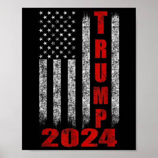American Flag Design Trump 2024 Poster (Voorkant)