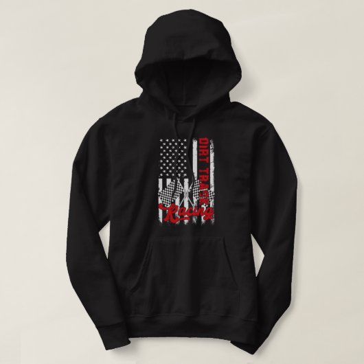 American Flag Dirt Track Racing Car Bike Driver Ra Hoodie (Design voorkant)