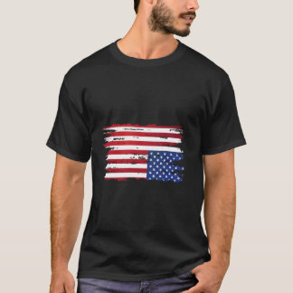 American flag distress ondersteboven patriottische t-shirt