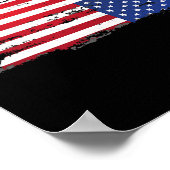 American Flag Distress Upside Down Patriottische V Poster (Hoek)