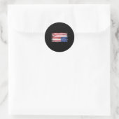 American Flag Distress Upside Down Patriottische V Ronde Sticker (Tas)