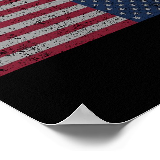 American Flag Distress Upside Down United States U Poster (Hoek)