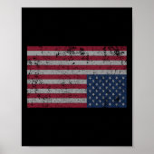 American Flag Distress Upside Down United States U Poster (Voorkant)