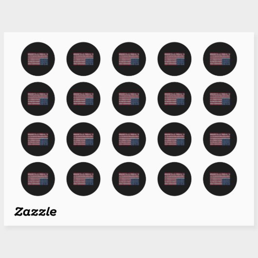 American Flag Distress Upside Down United States U Ronde Sticker (Vel)