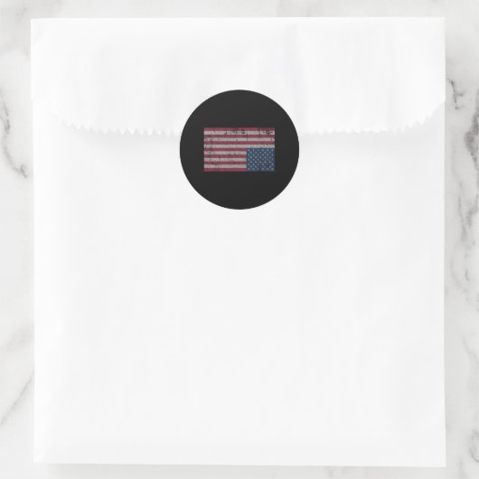 American Flag Distress Upside Down United States U Ronde Sticker (Tas)