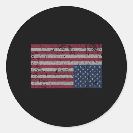 American Flag Distress Upside Down United States U Ronde Sticker (Voorkant)