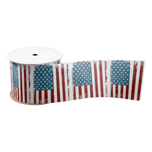American Flag Distressed Design Satijnen Lint (Spoel)
