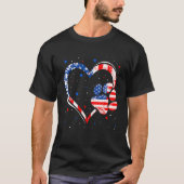 American Flag  Dog Cat Paw 4th Of July Independenc T-shirt (Voorkant)
