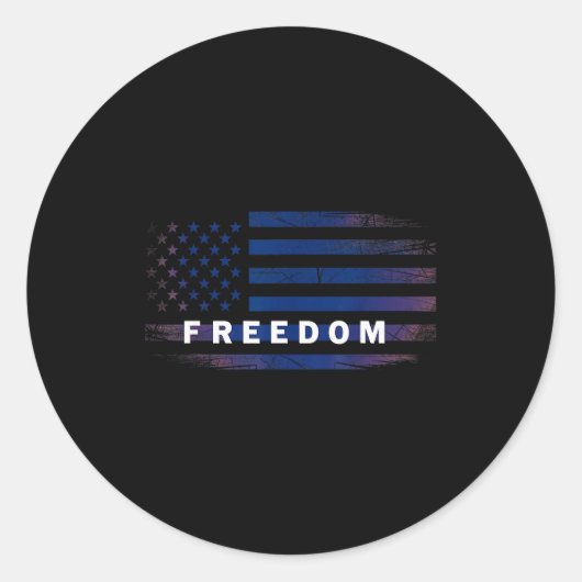 American Flag Dom  Ronde Sticker (Voorkant)