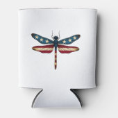 American Flag Dragonfly Patriotic 4th of July Red  Blikjeskoeler (Voorkant)
