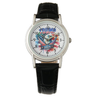American Flag Eagle 2024 Trump Horloge