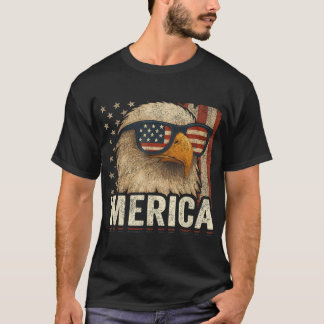 American Flag Eagle 4 juli Verenigde Staten Bald E T-shirt