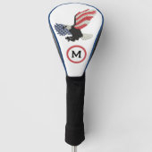 American Flag Eagle Patriotic Monogram USA Golfheadcover (Voorkant)