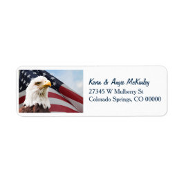 American Flag Eagle Return Address Label
