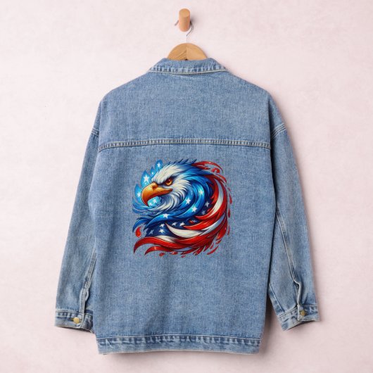 American Flag Eagle Royal Luxury Denim Jacket (Hangar)