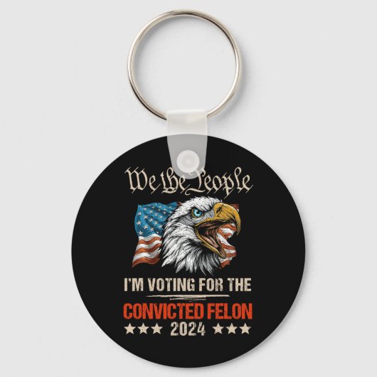 American Flag Eagle Trump 2024 We the People Vote Sleutelhanger (Voorkant)