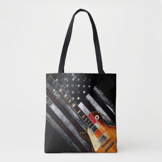 American Flag  elektrische gitaar Tote Bag (Voorkant)