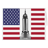 American Flag Empire State Building Note Card (Voorkant Horizontaal)