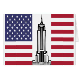 American Flag Empire State Building Note Card