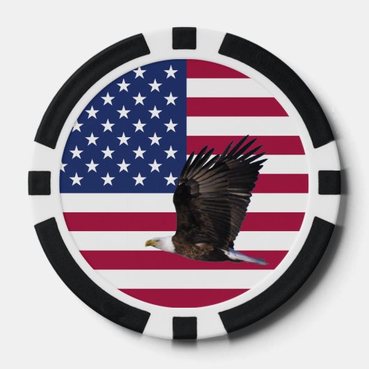 American Flag en Eagle Casino Kwaliteit Poker Chip (Voorkant)