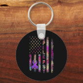 American Flag Epilepsy Awareness Support Tie Dye Sleutelhanger (Voorkant)