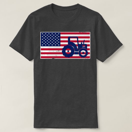 American Flag Farmer Boerderij Farming USA Patriot T-shirt (Design voorkant)