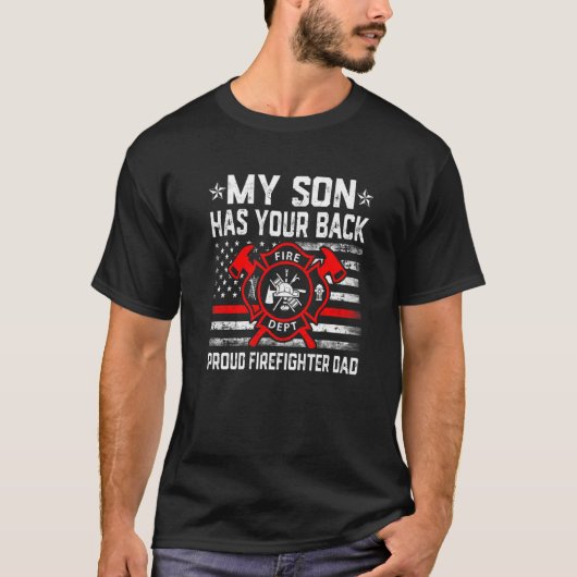 American Flag Fireman My Son heeft jouw vader Fire T-shirt (Voorkant)