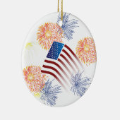American Flag Fireworks Keramisch Ornament (Rechts)